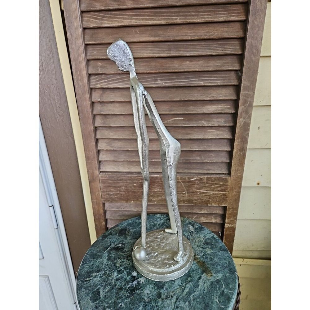 Cast Iron Golfer Sculpture 15" Golf Putter Swing ABSTRACT SILHOUETTE Golfing